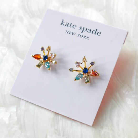 Kate Spade Jewelry - Kate Spade • Firework Floral Gold Multi color Studs Earrings